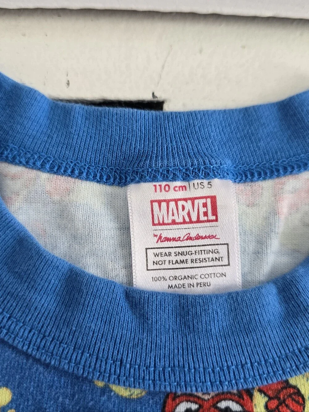 Hanna Andersson Blue Marvel Cartoon Superhero One-Piece